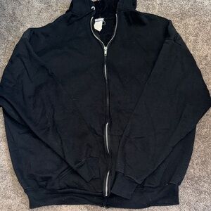 Jerzees Men's Zip-Up Hoodie in Black